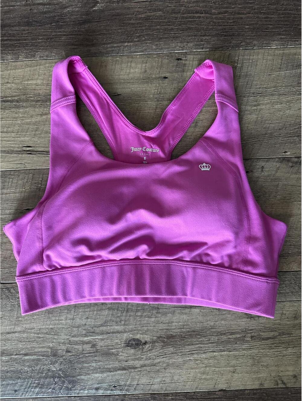 Juicy Couture Sport Pink Racerback Sports Bra Medium